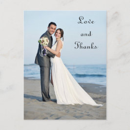 Postal Foto de casamento Amor e Obrigados - Cartão de Pos