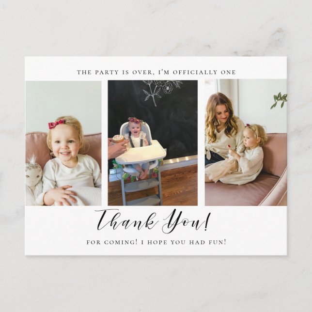 Postal Foto Obrigado Primeiro Cartão com fotos De Anivers (Frente)