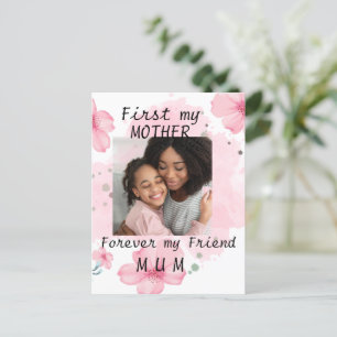 Postal Foto personalizada Cartão de dia de as mães cor-de