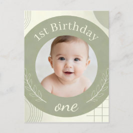 Postal Foto Personalizada de 1º Aniversário - Cartão Post