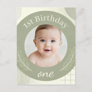Postal Foto Personalizada de 1º Aniversário - Cartão Post
