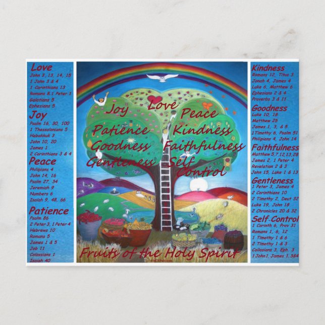 Postal Frutas dos cartão do espírito (Frente)