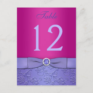 Postal Fúcsia RIBBON IMPRESSA, Cartão de Número de Tabela
