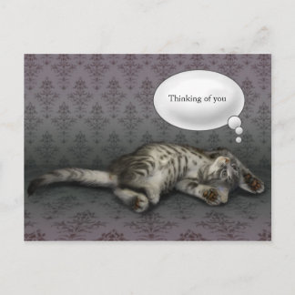Postal Gatinho de sonho, cartão de texto personalizável