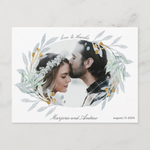 Postal Gentle Botanics   Cartão de agradecimento com foto