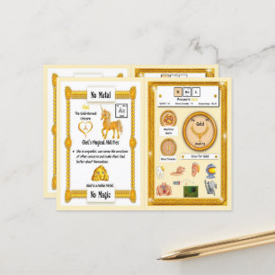 Postal Ghel - Cartão de Jogo Dourado Horn Unicorn