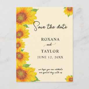 Postal Girassóis Salvam o Cartão Floral de Casamento