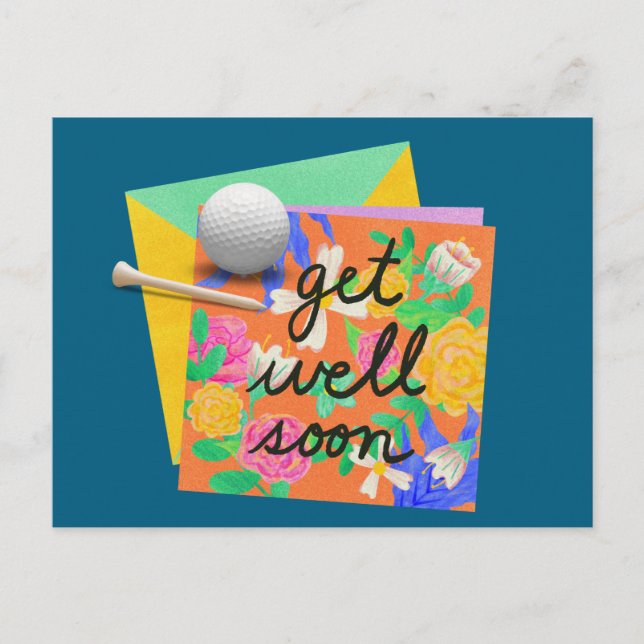 Postal Golf, em breve Golfer, com bolas no cartão (Frente)