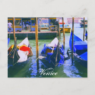 Postal Gôndola do cartão do cartão de Veneza Italia