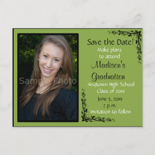 Postal Graduação personalizada verde - Salve o cartão
