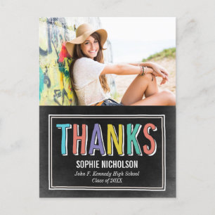 Postal Grande Graduação de Notícias Obrigado Cartão Posta