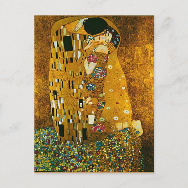 Postal Gustav Klimt - O Cartão de Posto Beijo (Frente)