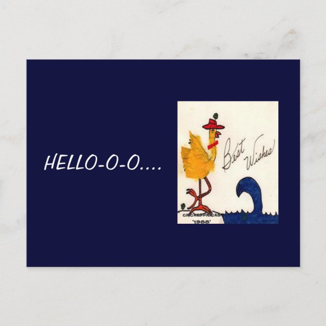 Postal HELLO-O-O….Cumprimentos!     Cartão (Frente)