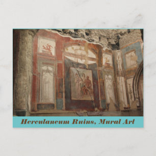 Postal Herculaneum Ruins, Arte Mural, Itália Cartão pos
