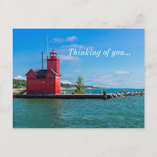 Postal Holanda Harbor - Farol Pensando Em Você Cartão P