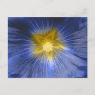 Postal Hollyhock Fllower BeauBonito Cartão Azul
