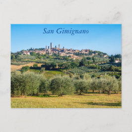Postal Horizonte de San Gimignano,Toscana, Itália Cartão 