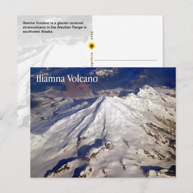Postal Iliamna Volcano, Aleutian Range, AK - cartão posta (Frente/Verso)