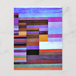 Postal Incêndio, trabalho de arte por Paul Klee, Cartão