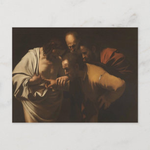 Postal Incrulidade de São Tomás por Caravaggio Cartão Pos