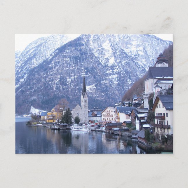 Postal INVERNO do cartão de HALLSTATT ÁUSTRIA (Frente)
