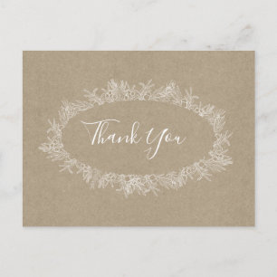 Postal Inverno Rústico   Cartão de agradecimento Kraft