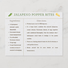 Postal Jalapeno Popper Morde Cartão de Receita de Ação de