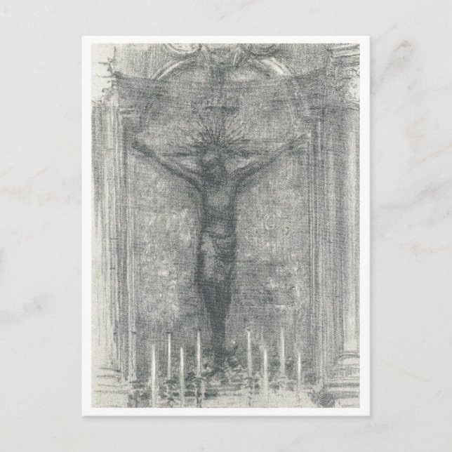 Postal Jesus na cruz - cartão (Frente)