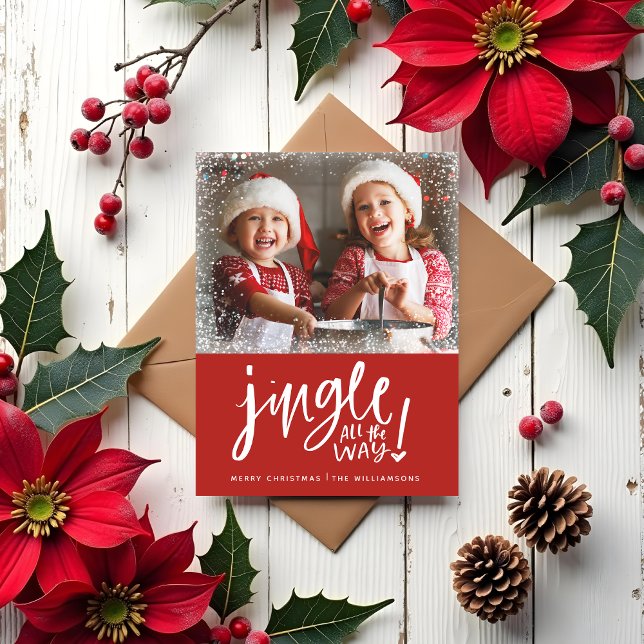 Postal Jingle All Way | Cartão de Natal para Fotografias  (Jingle All the Way Photo Christmas Card )
