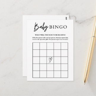 Postal Jogo de Cartão de Bingo para Chá de Bebê