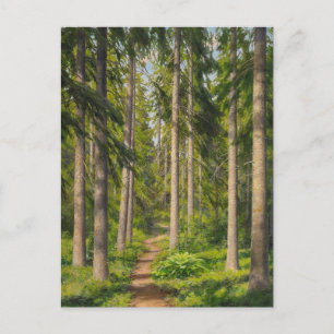 Postal Johan Krouthén Solbelyst skogsstig CC0461 Cartão p