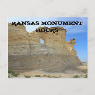 Postal Kansas Monument Rocks com cartão de Posto azul-céu