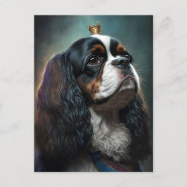 Postal King Charles Cavalier Spaniel c/ Coroa Cartão Post