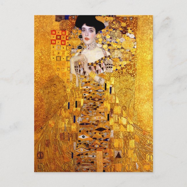 Postal Klimt Retrato de Adele Bloch-Bauer Eu Posto Cartão (Frente)