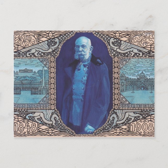 Postal Koloman Moser - Design para o cartão de aniversári (Frente)