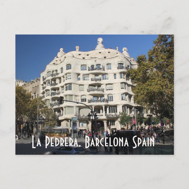 Postal La Pedrera pelo cartão da espanha de Gaudi (Frente)