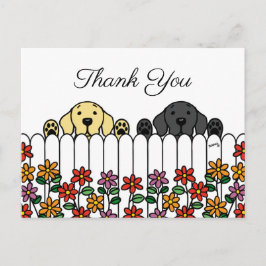 Postal Labrador Duo Assistindo Você Obrigado Cartão Posta