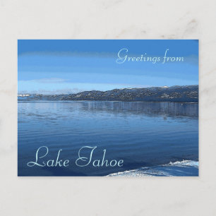 Postal Lago Tahoe California - águas cênicas borda cartão