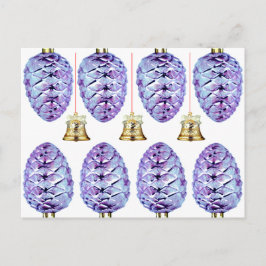 Postal Lavanda Pinecones e Bells - Cartão de Saudação