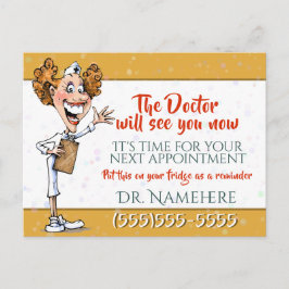 Postal Lembrete Médico de Cartão Personalizável Ouro