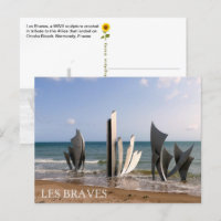 Les Braves Memorial, Normandia, França - cartão po