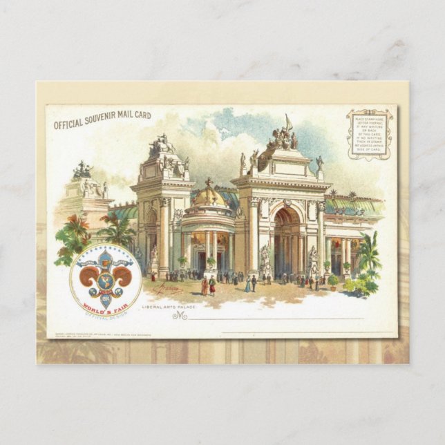 Postal Liberal Arts Palace - Cartão Souvenir de 1904 (Frente)