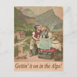 Postal Ligar No Cartão De Posto Vintage Dos Alpes Suíços.