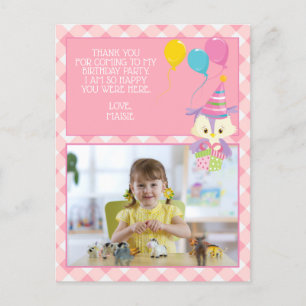 Postal Lindo cartão de agradecimento de aniversário infan