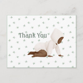 Postal Lindo Cartão de Agradecimento Simples de Bebê em A