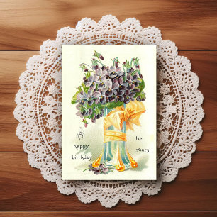 Postal Lindo cartão de aniversário vintage do início dos