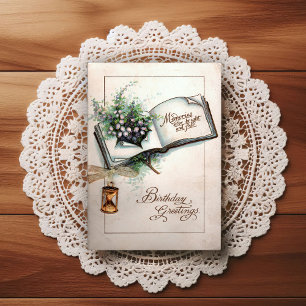 Postal Lindo Cartão de Boas Festas de Aniversário Vintage