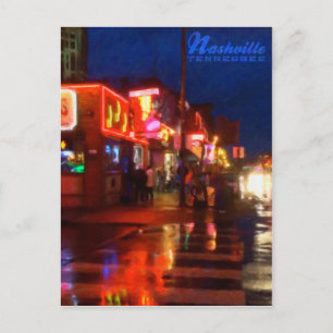 Postal Luzes em Broadways Nashville Tennessee - cartão