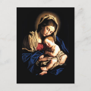Postal Madonna e cartão do costume da criança