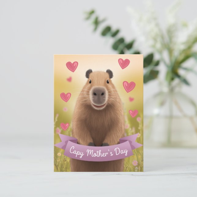 Postal Mãe de cartão de Dia de as mães engraçada Gift Cap (Em pé/Frente)